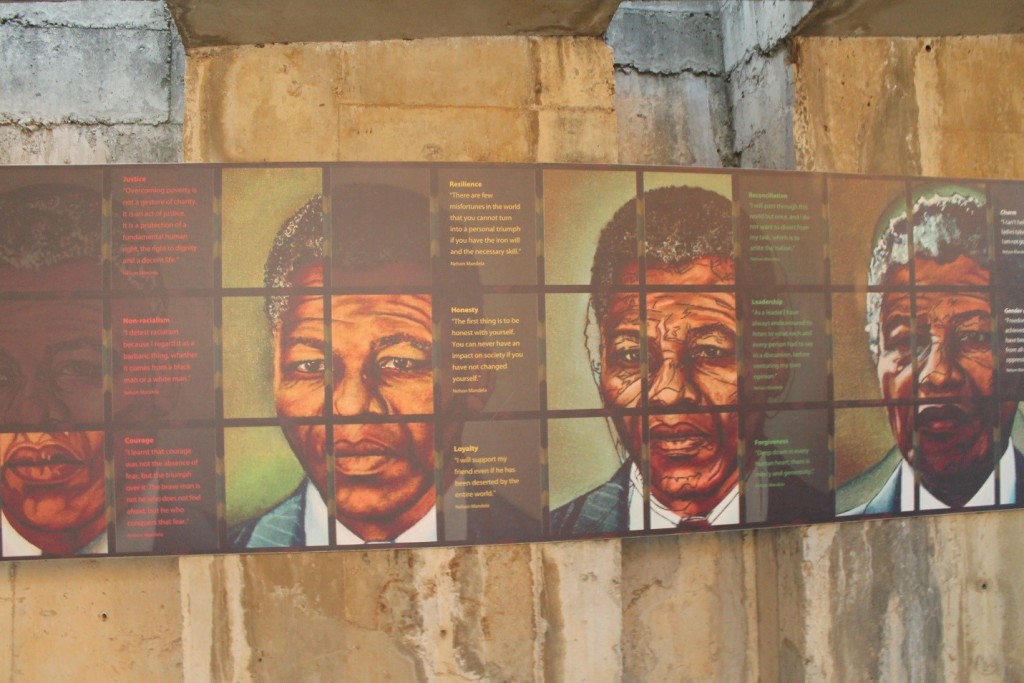 Nelson Mandela exhibit in the Apartheid Museum.
